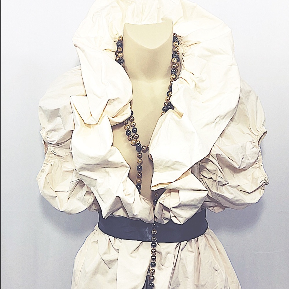 Ryu  cream ruffled jacket
